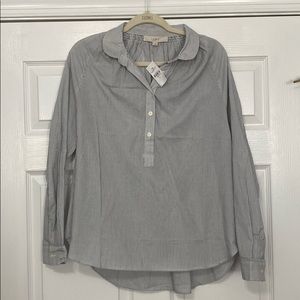 Loft 1/2 Button Striped Blouse